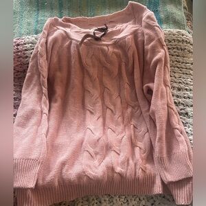 NWT Coco and Main Pink Cable Knit Sweater